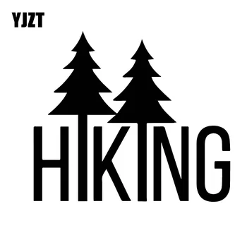 

YJZT 14CM*16.3CM Funny Car Body Decoration Decals Hiking Car Stickers Fashion Decals Black/Silver C30-0475