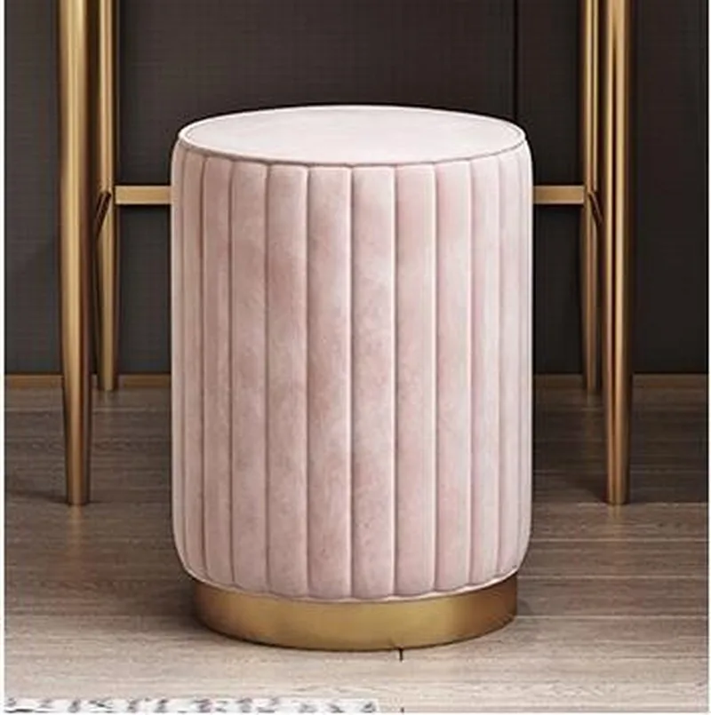 Simple Wrought Iron Nordic Fabric Macaron Color Dressing Stool Change Shoes Small Sofa Fashion Living Room
