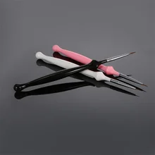 Новые 3 шт набор кистей для дизайна ногтей, акриловая ручка, кисть для рисования, кисти для самостоятельного маникюра, набор инструментов CTN88