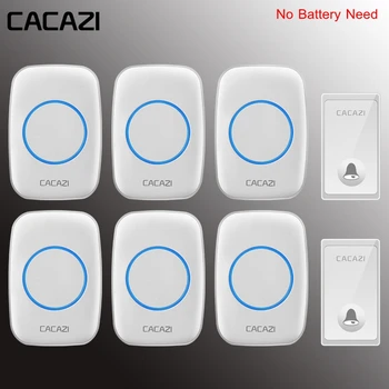 

CACAZI Self-powered No Battery Required Wireless Doorbell Waterproof Home Intelligent Door ring Bell US EU UK Plug 58 Chimes