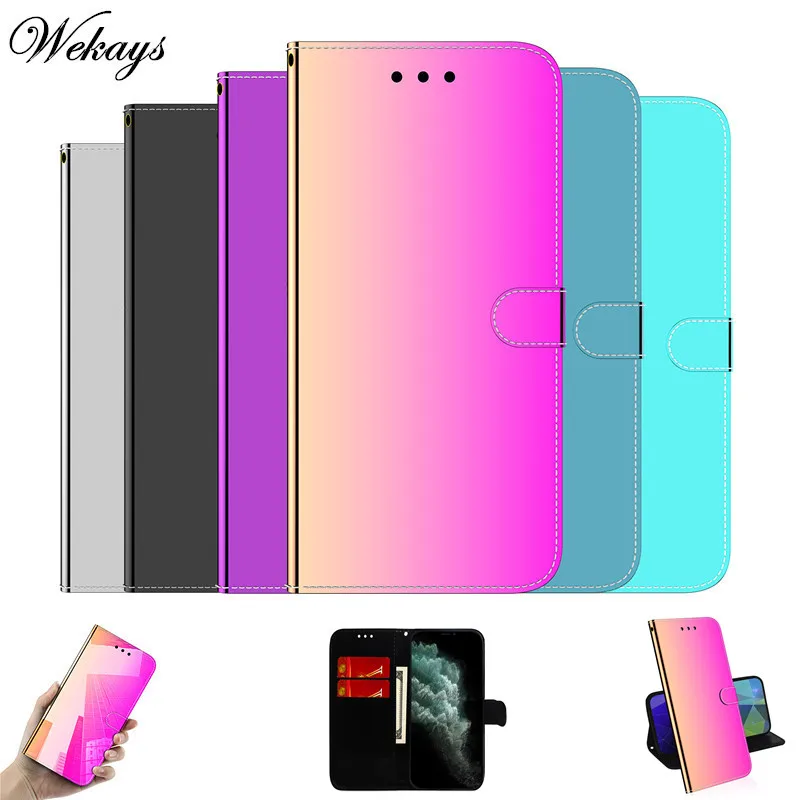 Чехол для Huawei P Smart 2020 зеркальный кожаный чехол Y5P Y6P PSmart защитный чехлы