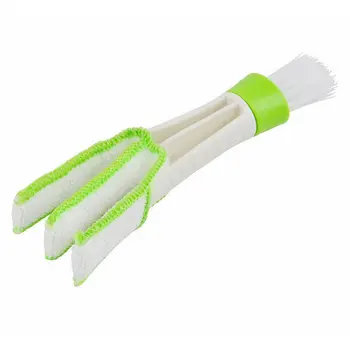 

Double-Headed Car Air Conditioning Air Outlet Blinds Cleaning Brush Instrument Dusting Brush Keyboard Brushgreen