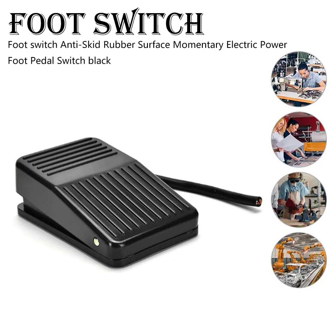 

Foot Switch IMC SPDT Nonslip Metal Momentary Electric Power Foot Pedal Switch