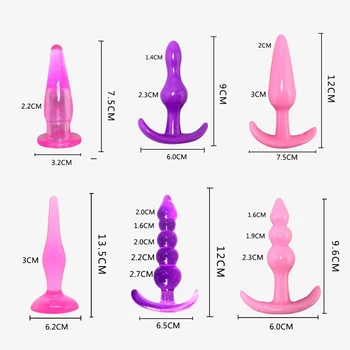 4/6Pcs/Set Safe Silicone Butt Plug Dildo Masturbation Anal Plug Vaginal Plug Sex Toys For Woman Men Anal Dilator Toys for Gay 3