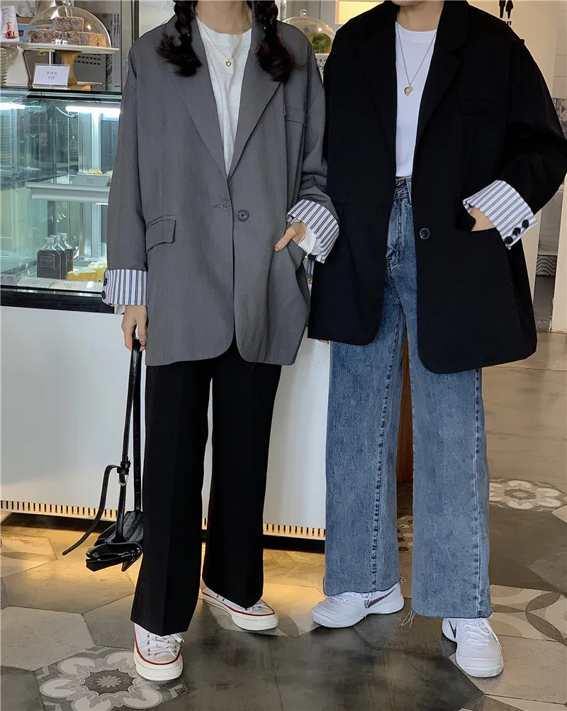 Autumn New Style Korean-style Loose-Fit Slimming Long Sleeve Casual Online Celebrity Suit Graceful Coat Women's Vintage Hon