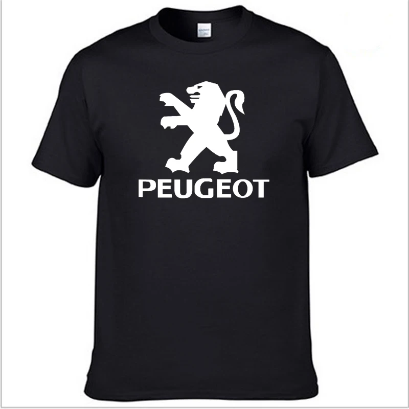 Мужская футболка с коротким рукавом логотипом автомобиля peugeot летняя