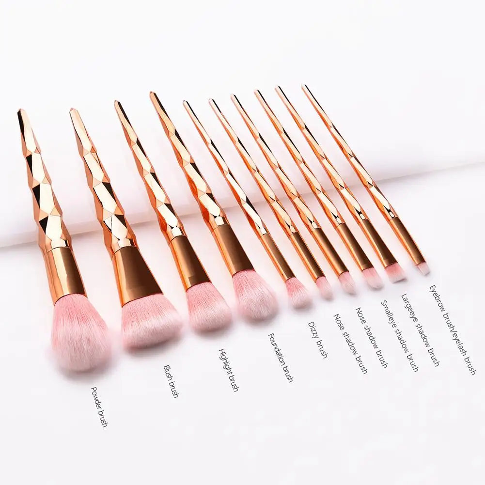 

10Pcs Multifunctional Shiny Foundation Makeup Brush Concealer Eyeshadow Brush Set Mini Brush Makeup Tool