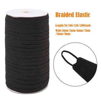 

Elastic Rope 3mm 6mm White Black High Elastic Band For Face Mask /Clothes/Shoe/Hat/Glove DIY Sewing Accessories