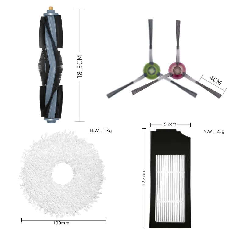 Filter Main Side Brush Back Cover Mop Cloth Ecovacs Deebot X1 TURBO / OMNI Robot Vacuum Cleaner Replacement Accessories Parts 1 ecovacs deebot ozmo 930 main brush robot vacuum cleaner spare parts main roller cover replacement brush box