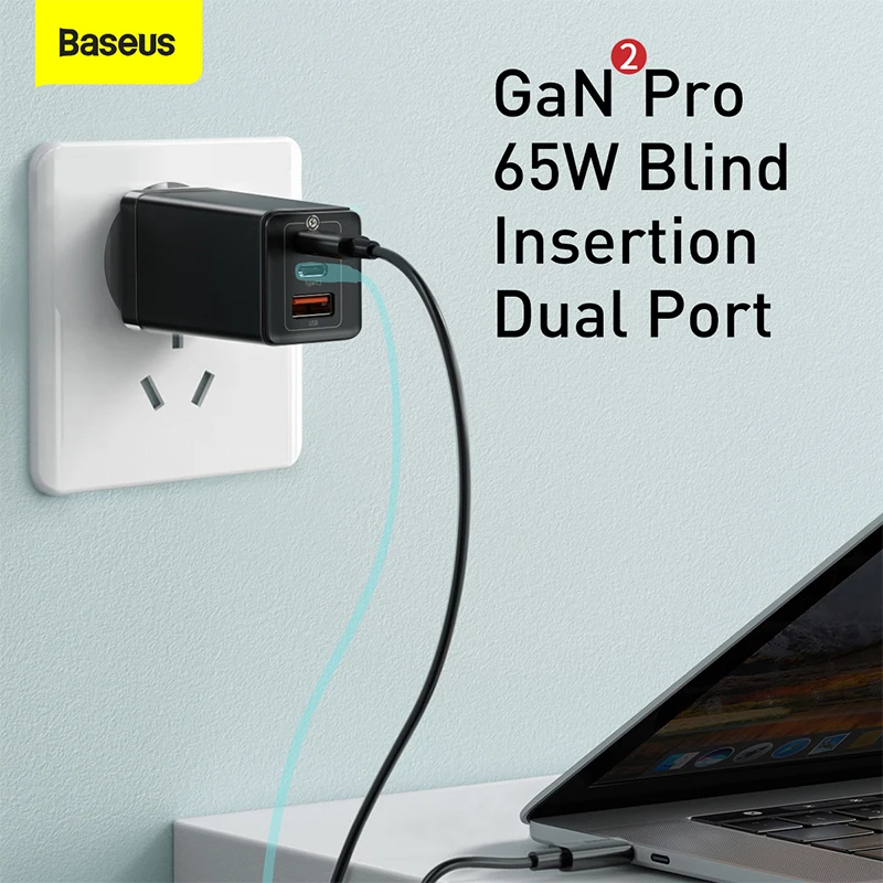 - Baseus 65W GaN Charger Quick Charge 40 PD Fast Charge USB Type C Fast Charging Charger For IPhone 12 11 Pro Max