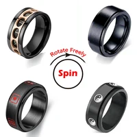 Anxiety Ring Fidget Spinner Rings For Women Stainless Steel Rings Fidgets Rotate Freely Anti Stress Accessories Men's Jewelry 1