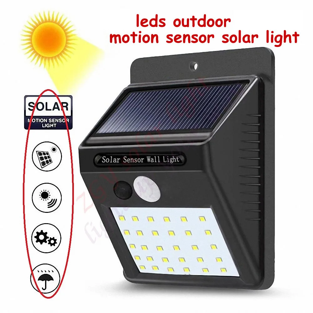 1/4pcs Super bright Solar Light 30 LED Wall Lamp IP65 Waterproof Intelligent Garden Light Outdoor Fence Yard Lamps Lawn Path Dec