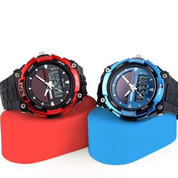 

TurnFinger Fashion Solar Men's Electronic Watch Outdoor Sports Waterproof Chronograph Multifunction Dual Display Luxury Hot Sale