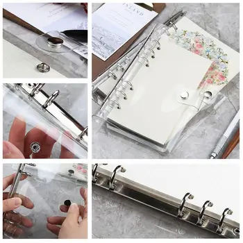 

Transparent PVC Spiral Notebook Cover Detachable Loose Leaf Paper Protector Binder(A5/A6/A7)