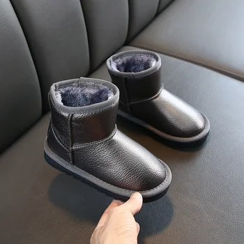 

2020 Fashion Plush Warm Snow Boots For Winter Girls Boys Leather Children'S Platform Waterproof Kids Snow Boots Cotton Shoes