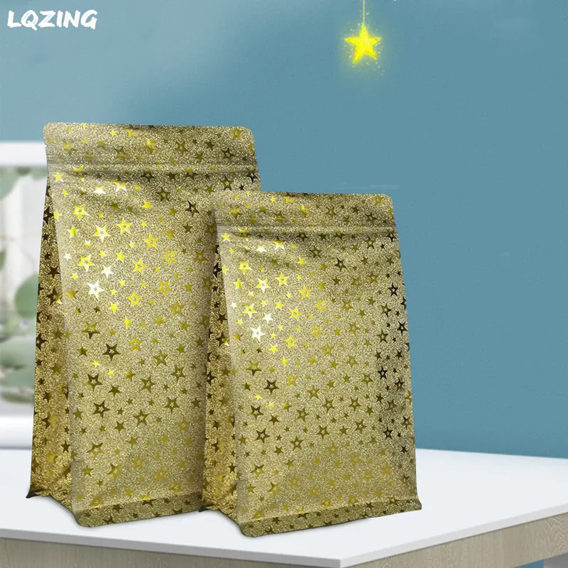 50 Stuks Nieuwe Shining Sterren Zip Lock Koffie Bean Pakket Grote Capaciteit Gealuminiseerde Mylar Inkeping Hot Gold Stand up Coffee Bag 50 Stuks Nieuwe Shining Sterren Zip Lock Koffie Bean Pakket Grote Capaciteit Gealuminiseerde Mylar Inkeping Hot Gold Stand up Coffee Bag