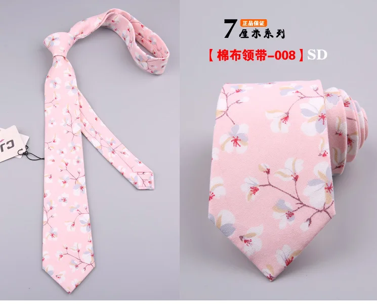 8 New Mens Ties Neck Cotton Floral Tie For Men Women Skinny Neck Tie For Wedding Casual Neckties Classic Suits Slim Neck Ties 7cm - Цвет: 8