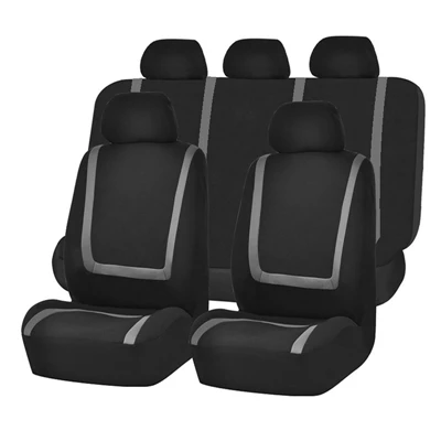 Высококачественные кожаные универсальные автомобильные чехлы для сидений для ford ranger ford Fusion Focus 2 mk2 mondeo mk3 mk4 kuga автомобильные аксессуары - Название цвета: 9pcs Set Gray