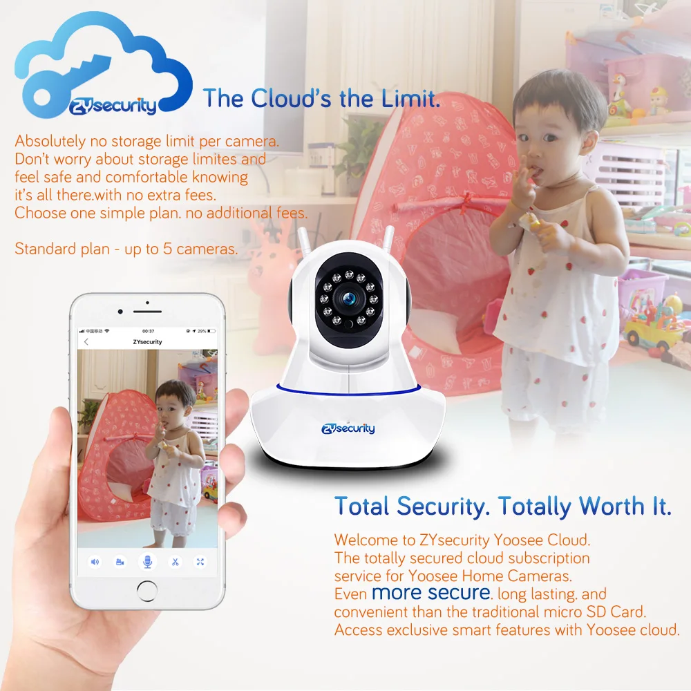 1080p беспроводная домашняя WiFi ip-камера Yoosee с автоматическим отслеживанием облачная SD карта двухсторонняя аудио CCTV камера безопасности
