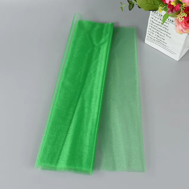 5/10m Wedding Decoration Tulle Roll Crystal Organza Sheer Fabric For Birthday Party Backdrop Wedding Chair Sashes Decor Yarn Green