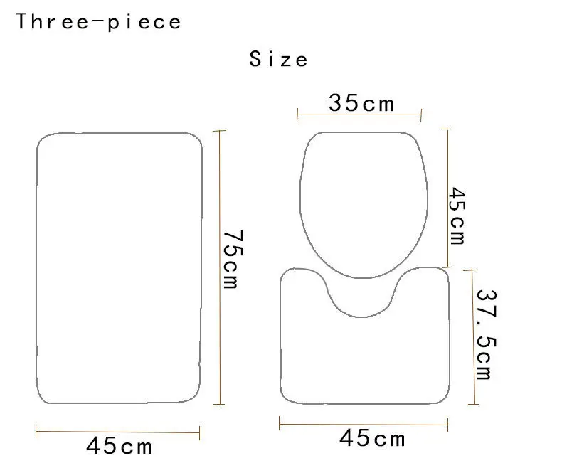 Пляжная Серия туалетный коврик из трех частей для ванной комнаты 3 шт Ковер Дверной Коврик противоскользящий полиэфирное волокно производство