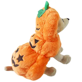 

Halloween Pet Pumpkin Clothes Pet Cosplay Costumes Puppy Coats Apparel Warm Outfits Fleece Hoodie Animal Autumn Winter Clothes