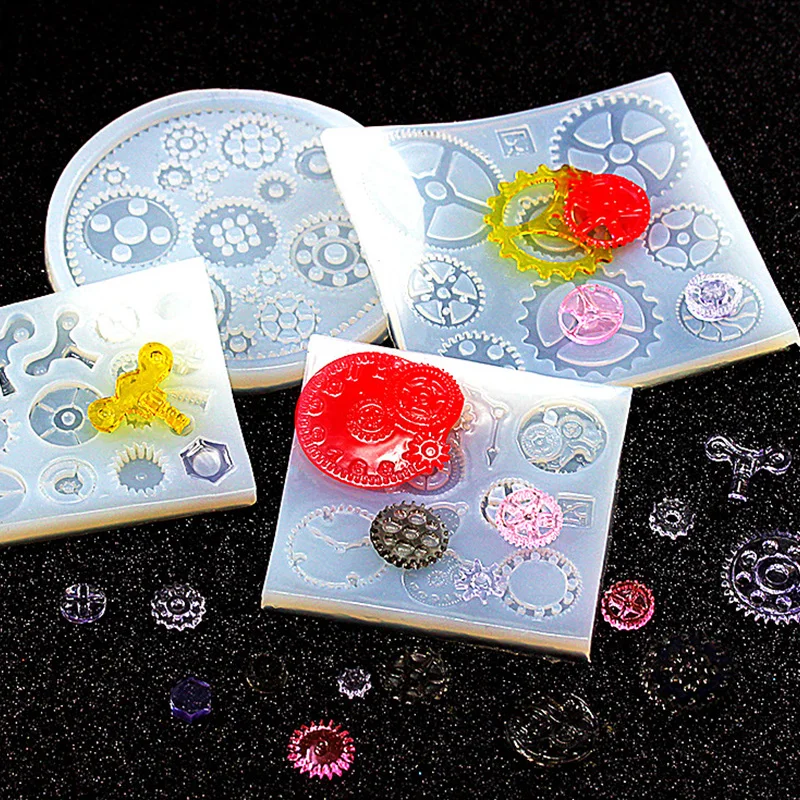 

1pcs UV Resin Jewelry Liquid Silicone Mold Punk Style Gear Resin Charms Pendant Molds For DIY Intersperse Decorate Making