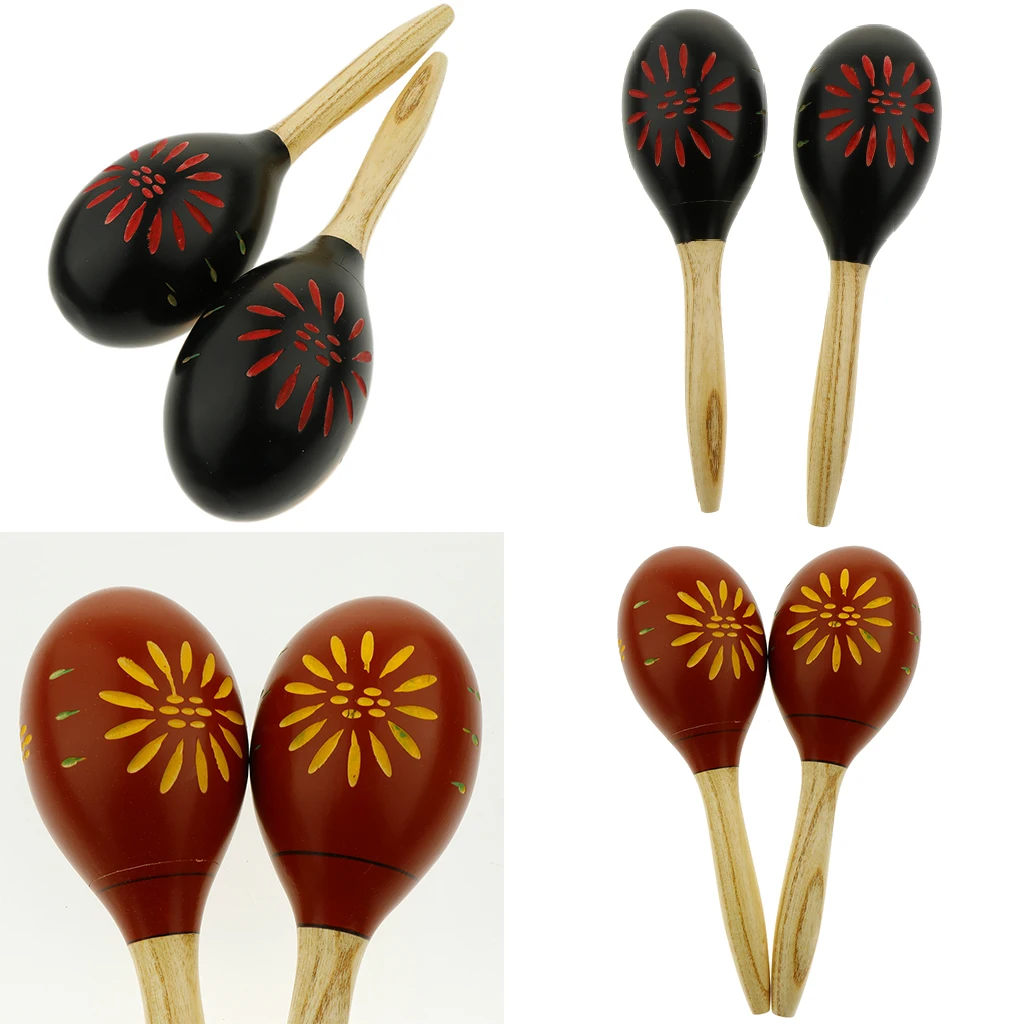 1 пара деревянные maracas Noisemaker перкуссионные игрушки для вечерние сувениры