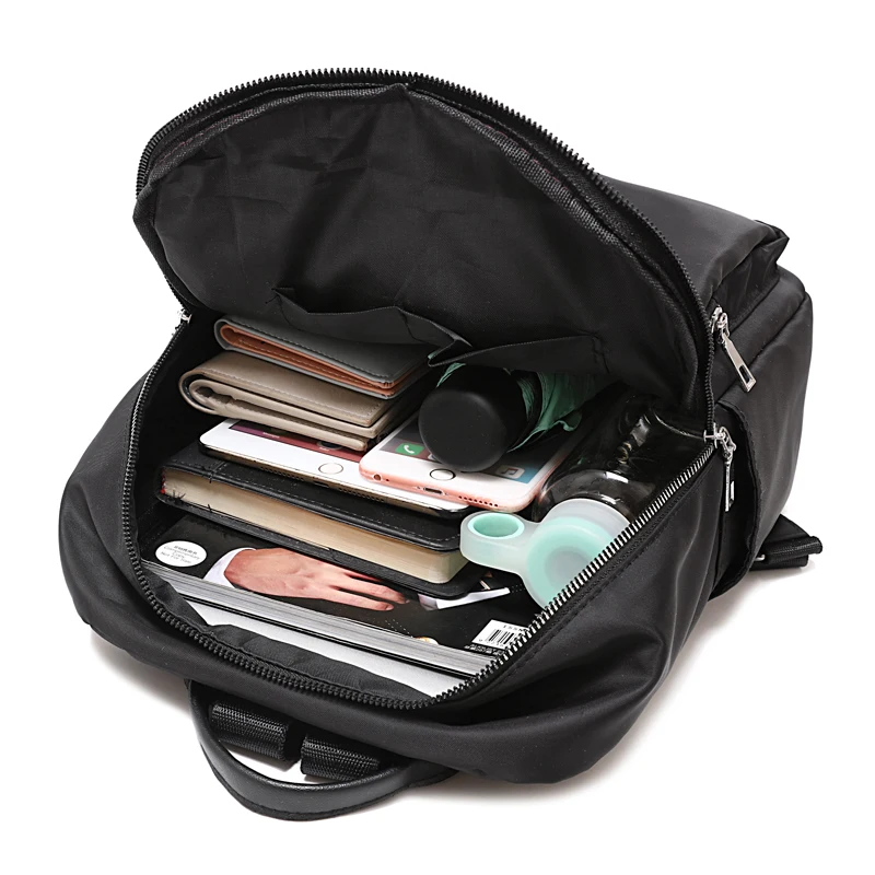 New waterproof nylon women backpack school bags with zippers for teenagers girls roomy backpack female multifunctional backpack