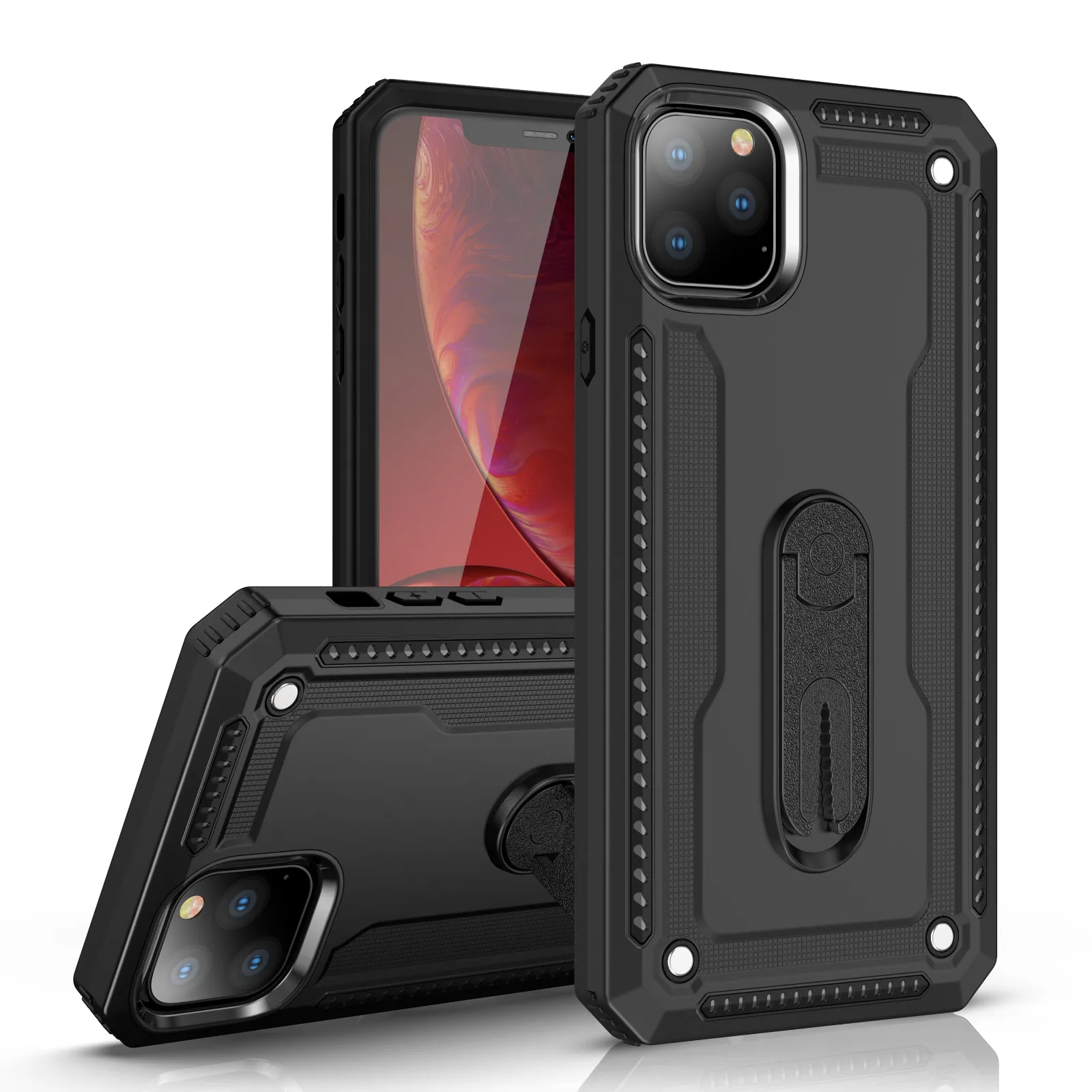Shockproof Magnetic bracket Silicone Armor phone Case for iphone 6 6S 7 8 Plus X XS 11 Pro MAX XR Protective Back Cover | Мобильные