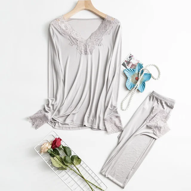 Lace Thermal Underwear Womens, Silk Lingerie Underwear Set, Silk Pyjamas