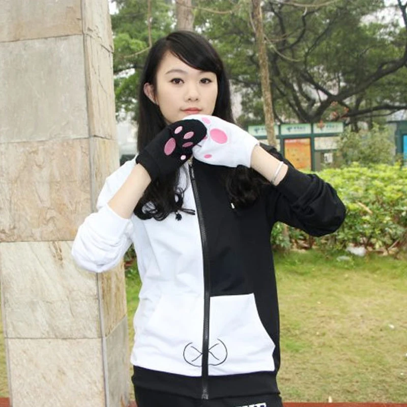 Костюм унисекс Danganronpa Monokuma черно-белый медведь куртка на молнии Повседневная