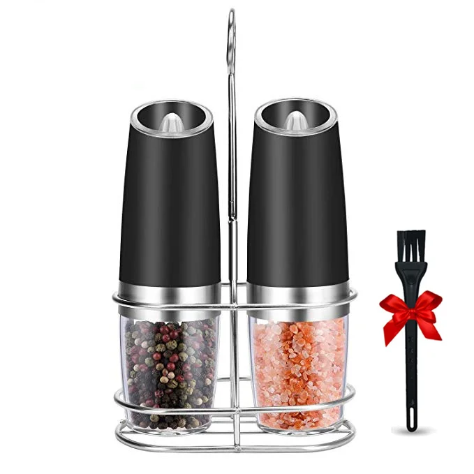 2pcs Pepper mill Электрическая мельница для перца-2 шт Автоматическая на батарейках мельница для соли и перца набор из нержавеющей стали шлифовальная мельница со светодиодным светильник - Цвет: 2pcs Pepper mill
