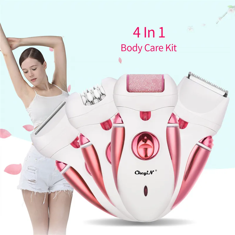 

4 In 1 Rechargeable Epilator Women Shaver Female Hair Remover Machine Shaving Lady Trimmer Electric Foot Callus Remover Device