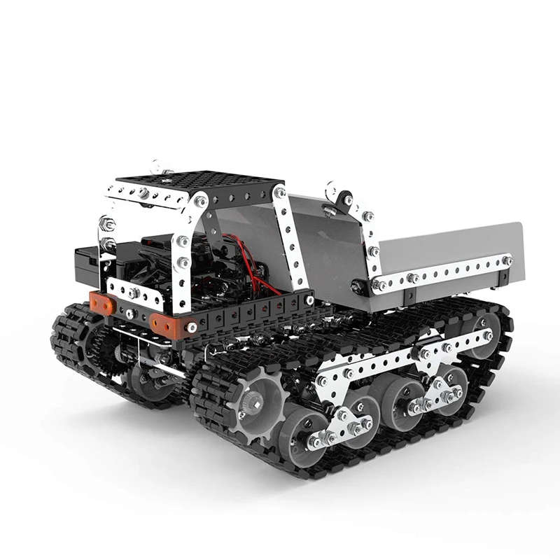 2,4G 10CH RC самосвал DIY сборный автомобиль из нержавеющей стали металлическая RC модель автомобиля строительные блоки подарки на день рождения для детей