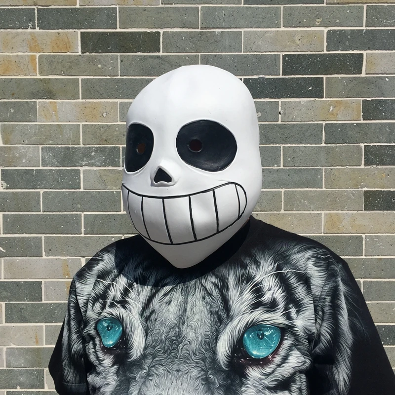 Высокое качество игра Undertale Sans Карнавальная маска синий черный глаз латексный шлем маска для детей и взрослых вечерние Хэллоуин причудливый мяч реквизит