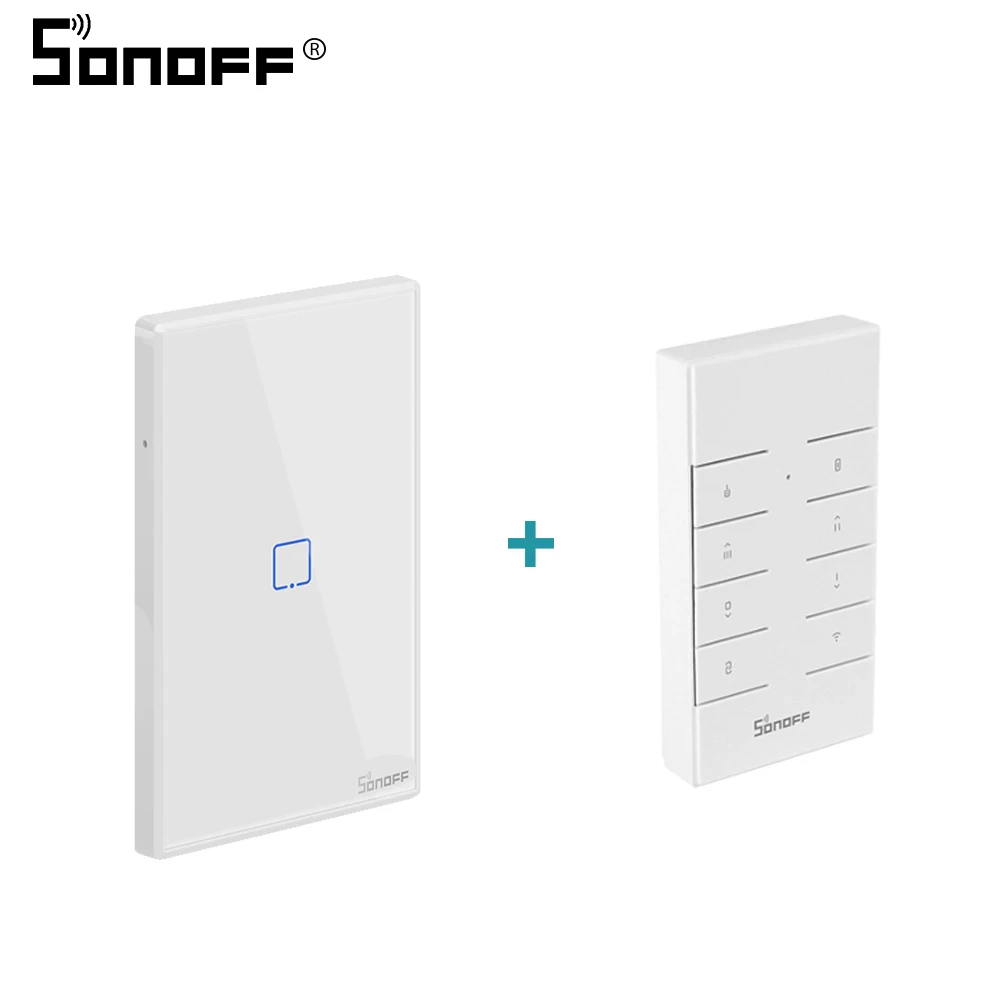 T2 US remote control Sonoff TX RF Wifi переключатель T2 220 В светильник ЕС/Великобритания/США 1 банда Сенсорная панель 433 МГц управление для Google Home/Alexa умный дом автоматизация - Комплект: T2 US remote control