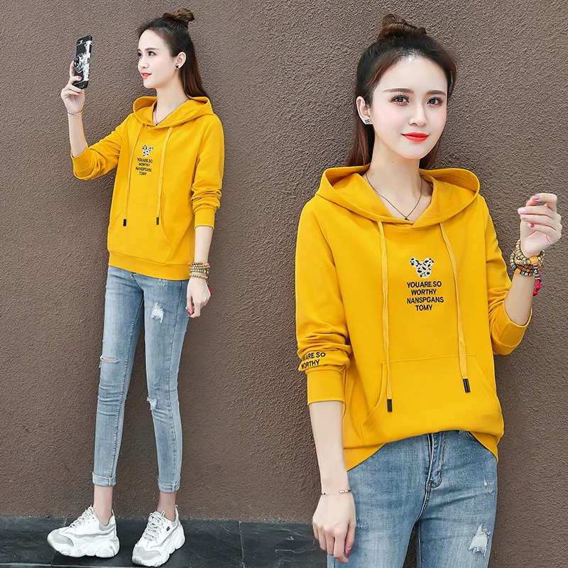 

2020 Spring New Style Hoodie Women's Hooded Fashion Casual Women's Spring And Autumn Pullover Embroidered Coat Sports Coat