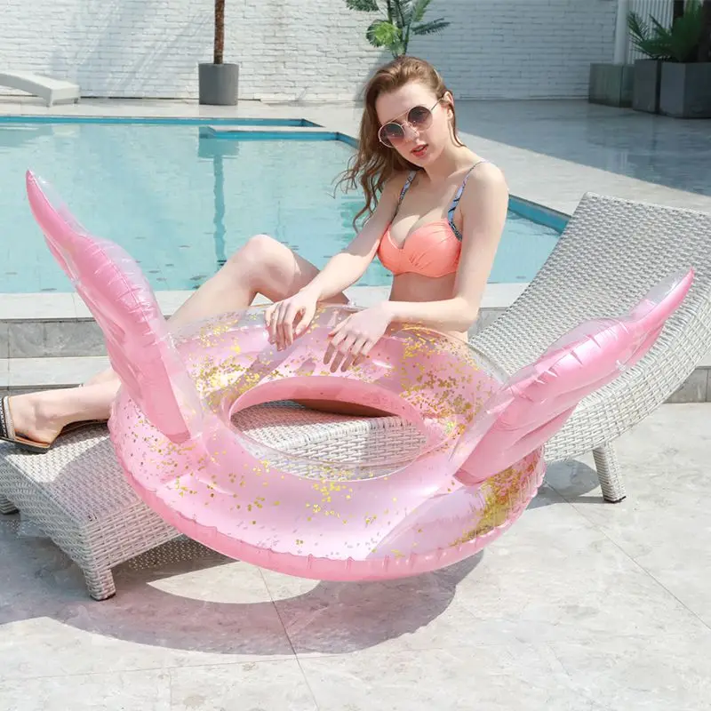 Фитнес 1 шт. Пластик Надувное плавающее Кольцо Буй блестками Платье с угловыми