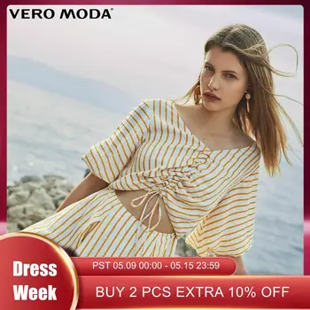 

Vero Moda Women's Mid-length Striped Bare Waist A-lined Dress | 31926Z548