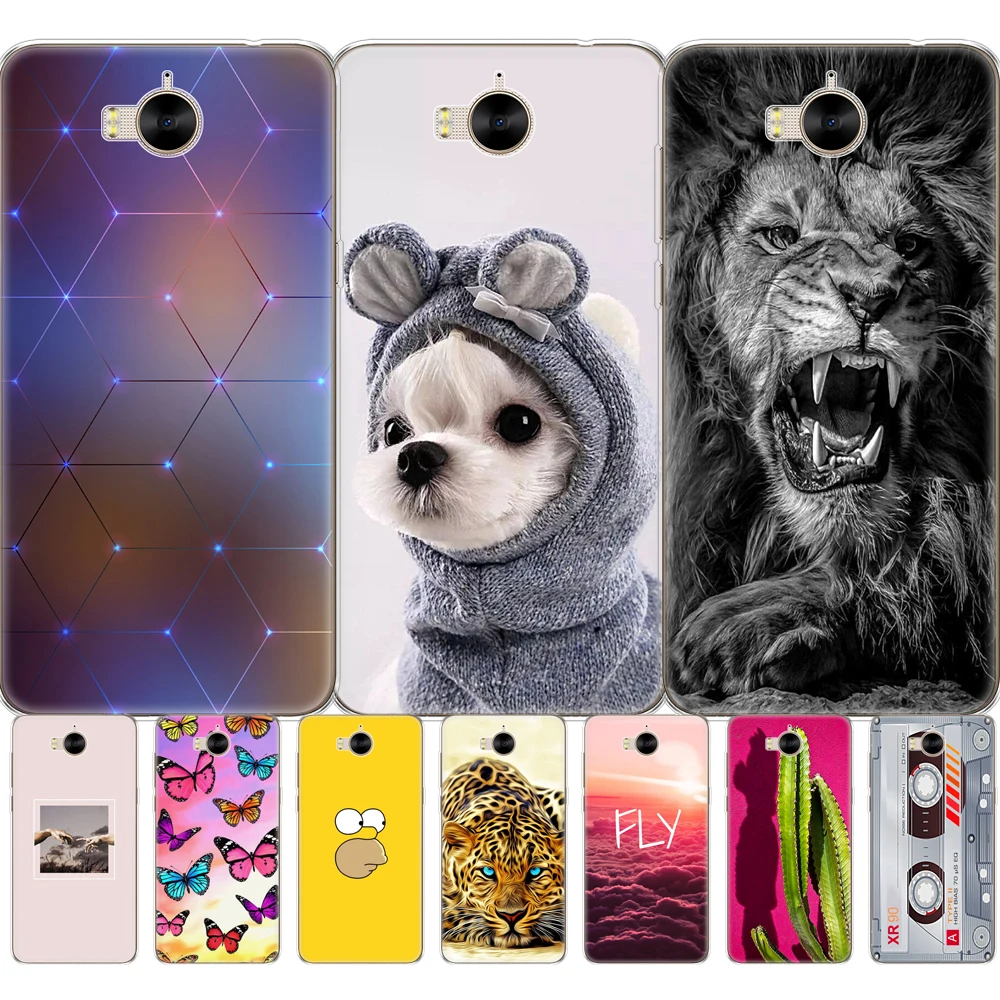 Силиконовый чехол для телефона huawei Y6 2017 / Y5 Мягкий ТПУ силиконовый etui бампер 360