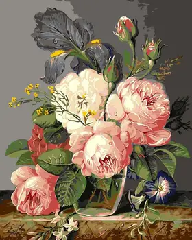 

2020 NEW Handmade DIY flower Digital oil Paintingpaint number and Coloring Oil painting Living room Dining room Bedroom