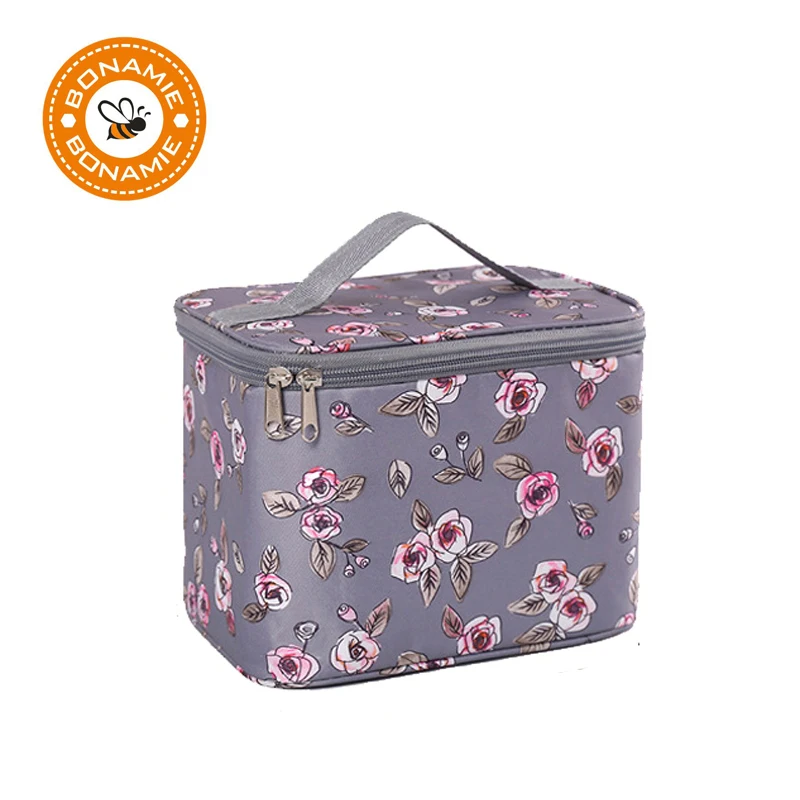 

BONAMIE Portable Thermal Insulated Lunch Bag Alpaca Flower Aluminum Film Cooler Bag Small Square Storage Lunch Box For Food Bag