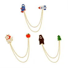 Лидер продаж! креативная брошь в новом стиле, медведь-летчик, Красная Шапочка, волк, бабушка, мультяшная брошь с кисточками, капля масла