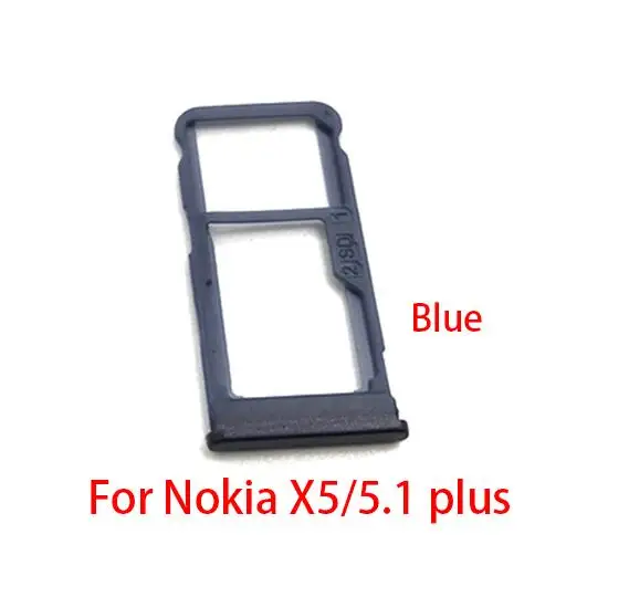 10 шт./партия, слот для sim-карты держатель адаптер Аксессуары для Nokia 6 8 7 Plus/5,1 Plus X5 - Цвет: For Nokia X5 Blue