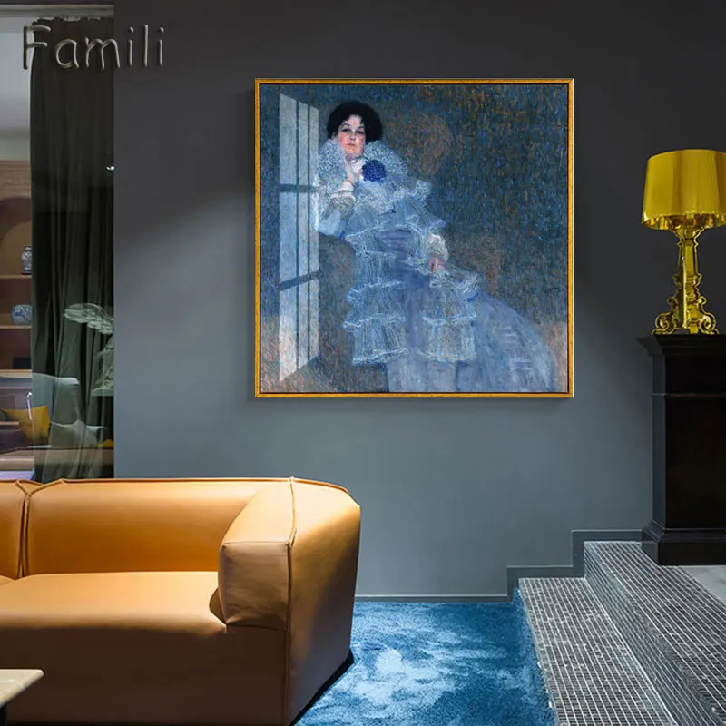 Quadros Gustav Klimt мама и ребенок напечатаны абстрактное искусство живопись маслом на холсте настенные художественные принты картина для гостиной домашний декор - Цвет: Цвет: желтый