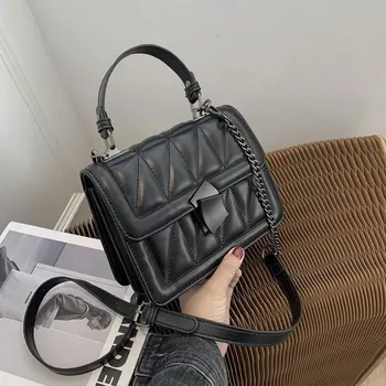 

Women Retro Lingge Vintage Leather Handbag Messenger Simple Crossbody Bag Handbags Geometric Shoulder Bags White Green Black