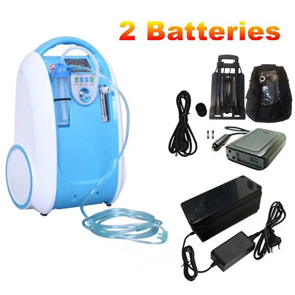 

COXTOD 2 batteries Home Portable Oxygen Concentrator Air Ionizer Cleaning Air Ozone with Car Adptor Battery and Carry Bag
