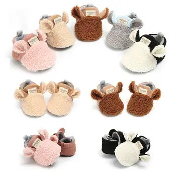 

0-18 Months Toddler Newborn Baby Crawling Shoes Boy Girl Lamb Slippers Prewalker Trainers /F