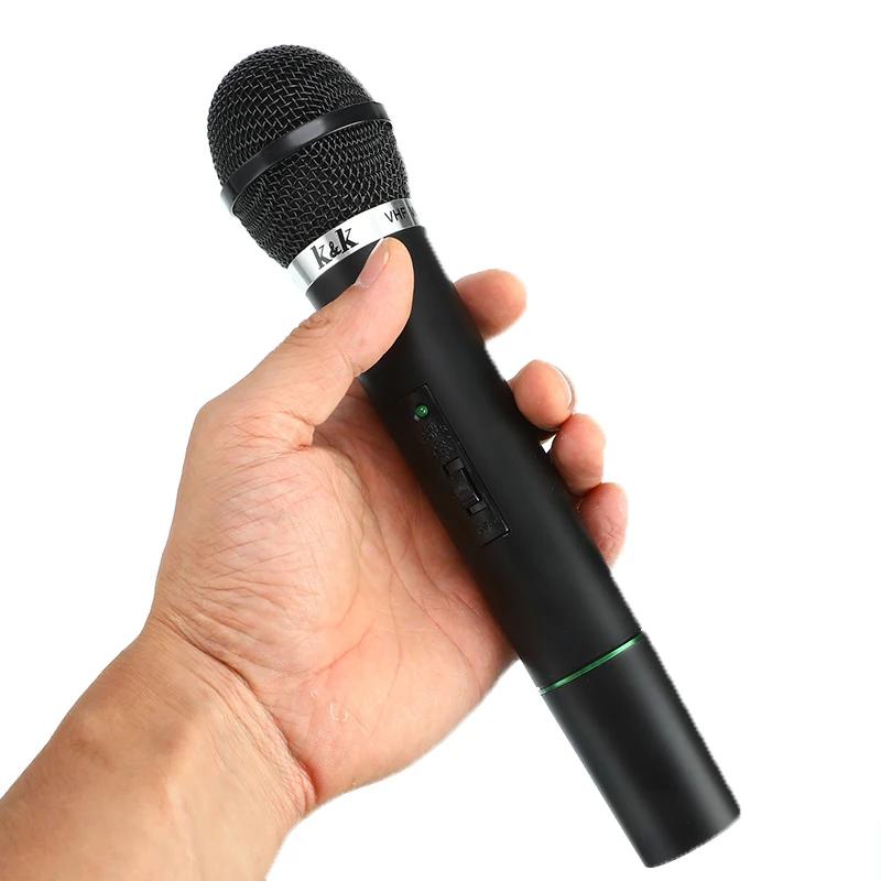 Dual Professional VHF Wireless Microphone System Cordless Handheld+ 2 x Mic Cordless Receiver High Quality